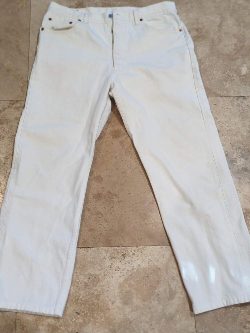 Levi’s 501 Men’s Jeans W36 L30 White Original Button Fly Straight Leg Denim